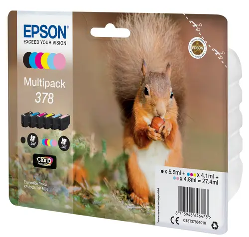Squirrel Multipack 6-colours 378 Claria Photo HD Ink - Imagen 2