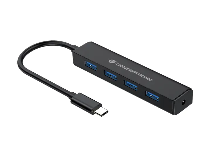 CTC4USB3 hub de interfaz USB 3.2 Gen 1 (3.1 Gen 1) Type-C 5000 Mbit/s Negro