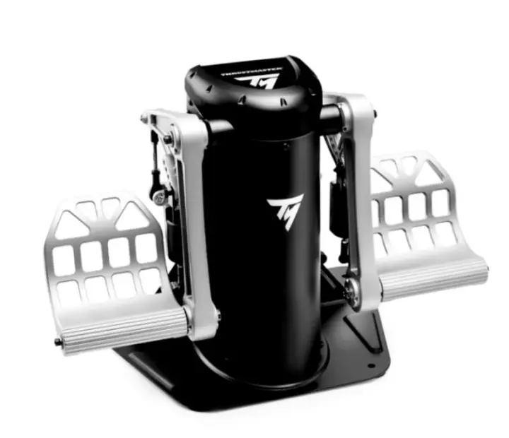 TPR Rudder Negro, Plata USB Simulador de Vuelo Analógico PC
