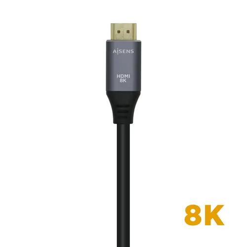 Cable HDMI V2.1 Ultra Alta Velocidad / HEC 8k@60Hz 48Gbps, A/M-A/M, Gris/Negro, 1.0m - Imagen 3