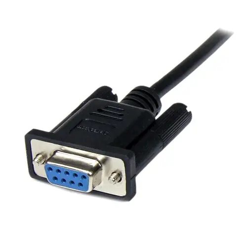 Cable 1m Módem Nulo Null Serie Serial DB9 Hembra a Macho - Negro - Imagen 2