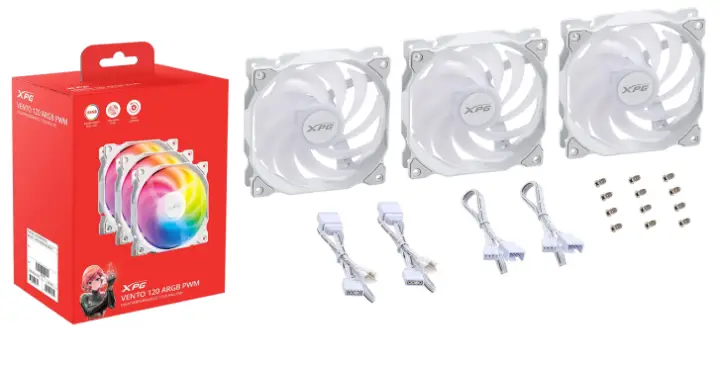 VENTO 120 ARGB PWM Carcasa del ordenador Ventilador 12 cm Blanco 3 pieza(s)