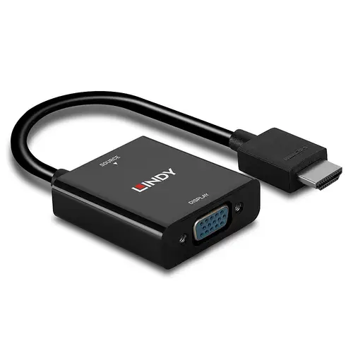 38291 adaptador de cable de vídeo 0,1 m HDMI tipo A (Estándar) VGA (D-Sub) Negro - Imagen 3