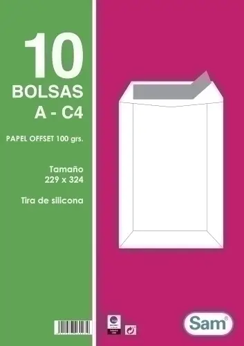 BOLSA SAM 229x324 BCO. 100g PAQ.10 - Pack de 25 unidades
