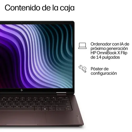 OmniBook X Flip 2-in-1 Laptop Next Gen AI 14-kc0004nsx Copilot+ PC AMD Ryzen AI 7 35,6 cm (14") Pantalla táctil 2K 32 GB LPDDR5x-SDRAM 1 TB SSD Wi-Fi 7 (802.11be) Windows 11 Home - Imagen 5