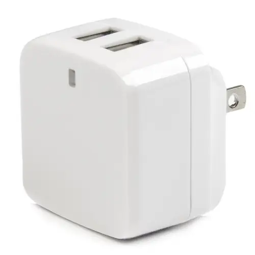 Cargador de Pared USB de 2 Puertos para Tablets Smartphones - Cargador Blanco de Alta Potencia para Viajes - Imagen 2