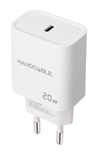 Cargador USB-C PD 20W, Blanco - Imagen 1