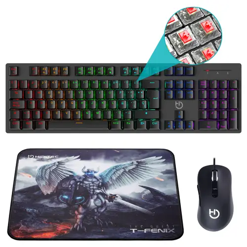 Teclado Mecánico GK400 + Ratón Gaming Blitz + Alfombrilla T-Fenix - Imagen 1