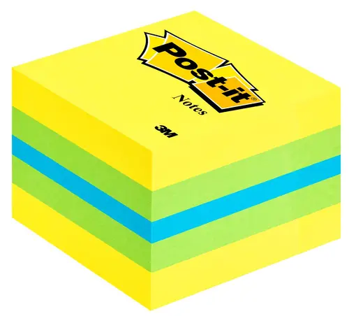 Post-it 2051L nota autoadhesiva Plaza Azul, Verde, Turquesa, Amarillo 400 hojas Autoadhesivo - Imagen 1