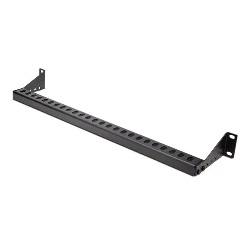 Barra 1U de Amarre Horizontal para Gestión de Cables en Rack - para Racks de 19" - Profundidad Ajustable - Guía Horizontal para Paneles de Parcheo / Switches / PDUs - Imagen 1
