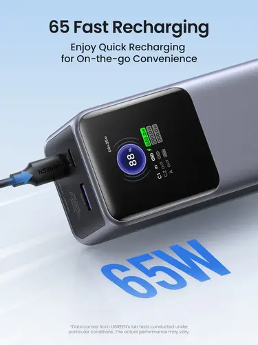 25000mAh 200W Fast Charging Powerbank Gris - Imagen 9