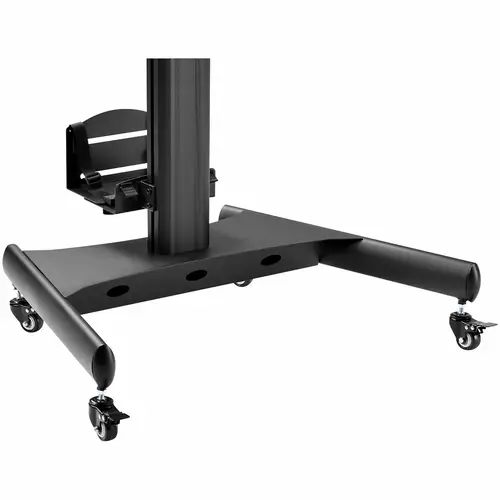 Carrito Ergonómico con Ajuste de Altura para Estación de Trabajo Móvil - con Soporte VESA para Monitor - con Soporte para CPU - con Bandeja para Teclado - Workstation Móvil con Ruedas - Imagen 11