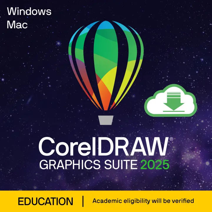 CorelDRAW GS 2025 Educación (EDU) 1 licencia(s) Electronic License Delivery (ELD) Checo, Alemán, Holandés, Inglés, Español, Francés, Italiano, Polaco