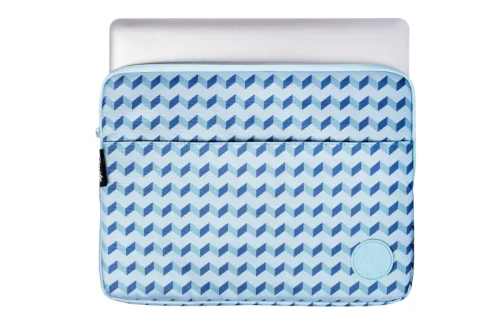 Funda Sleeve para Portátil y Tablet hasta 13-14 pulgadas estampado geométrico de color Azul