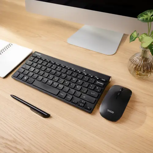 Teclado compacto + Ratón slim inalámbrico, Negro - Imagen 3