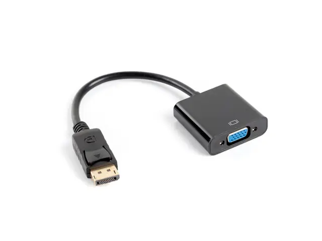 AD-0002-BK adaptador de cable de vídeo 0,2 m VGA (D-Sub) DisplayPort Negro