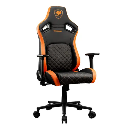 CGR-DFL Silla para videojuegos de PC Asiento acolchado tapizado Negro, Naranja - Imagen 4