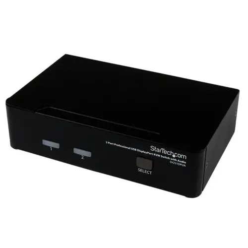 Conmutador Switch Profesional KVM 2 Puertos Vídeo DisplayPort - USB con Audio - 2560x1600 - Imagen 1
