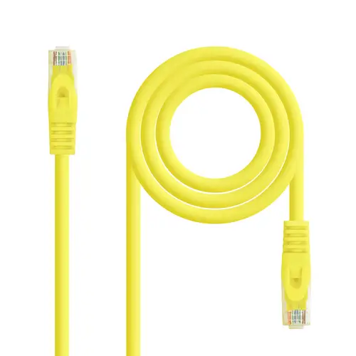 Cable de red latiguillo RJ45 LSZH Cat.6A UTP AWG24, Amarillo, 0.5m - Imagen 1