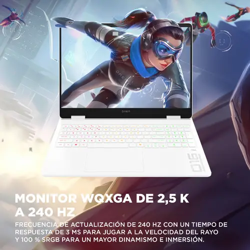OMEN Gaming 16-am0046ns Intel® Core i9 i9-14900HX Portátil 40,6 cm (16") 2K 32 GB DDR5-SDRAM 1 TB SSD NVIDIA GeForce RTX 5060 Wi-Fi 6 (802.11ax) FreeDOS Blanco - Imagen 9