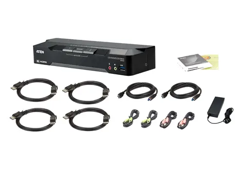 Matriz de vídeo en formato compacto KVM DisplayPort 4K dual display de 2 puertos con Boundless Switching - Imagen 4