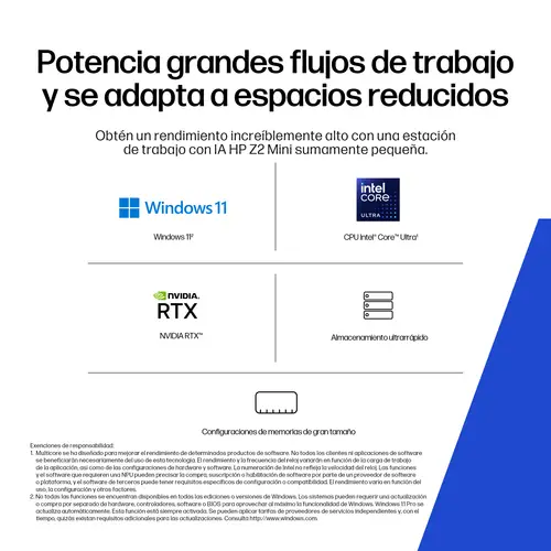 Z2 Mini G1i Workstation Desktop PC Wolf Pro Security Edition Windows 11 Pro Mini PC Puesto de trabajo AI PC, AI Workstation Negro - Imagen 3