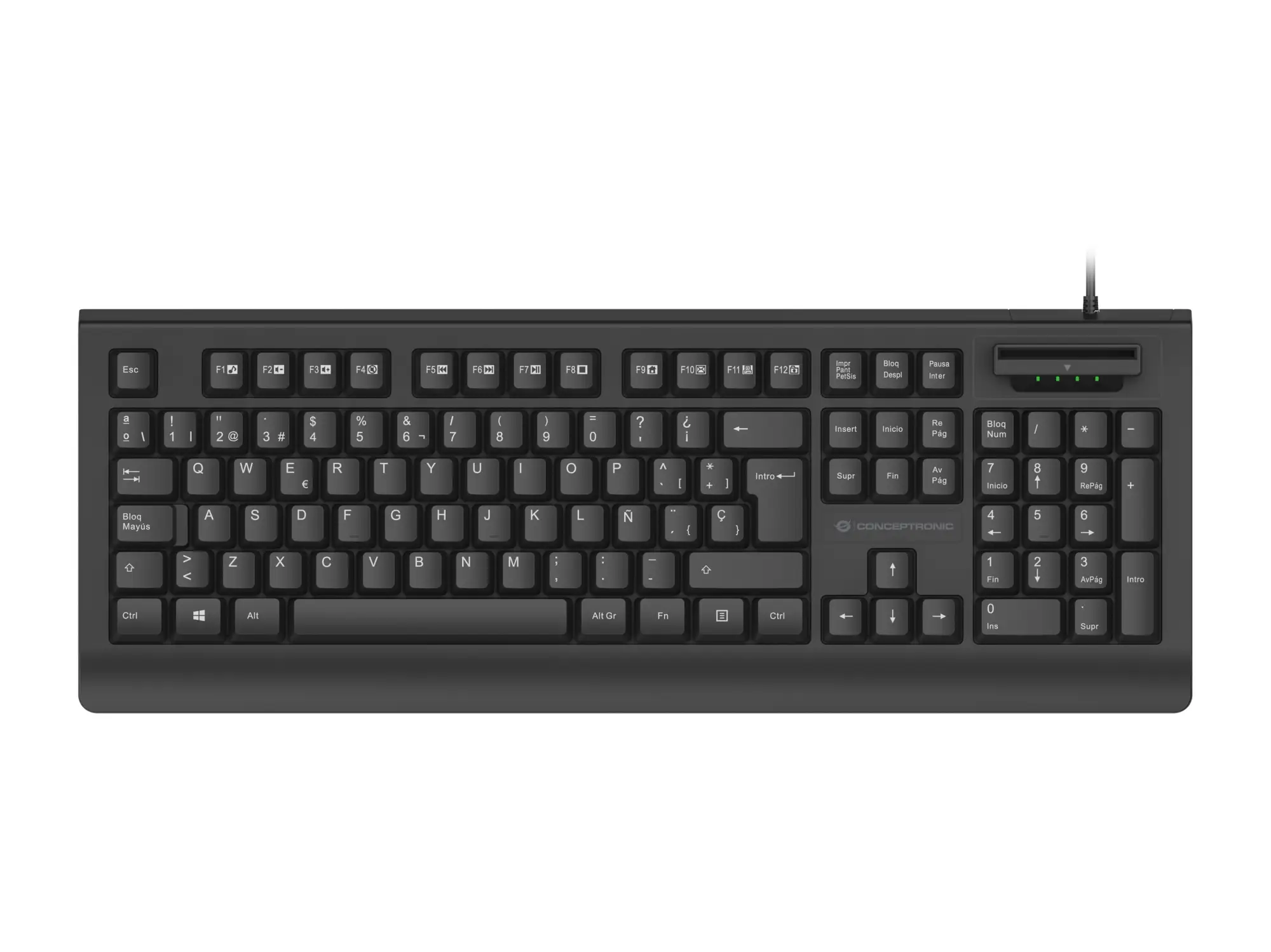 KAYNE01ES teclado Oficina USB QWERTY Español Negro