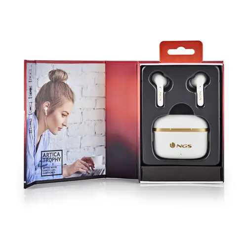 ARTICA TROPHY Auriculares Inalámbrico Dentro de oído Llamadas/Música USB Tipo C Bluetooth Oro, Blanco - Imagen 6