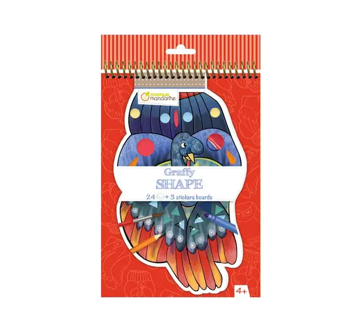BLOC COLOREAR MANDARINE GRAFFY+STICK. PAJAROS