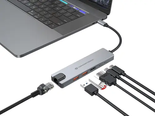 DONN29G base para portátil y replicador de puertos Alámbrico USB 3.2 Gen 2 (3.1 Gen 2) Type-C Gris - Imagen 4