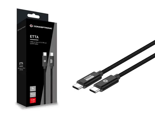 ETTA02B12 cable USB USB 3.2 Gen 2 (3.1 Gen 2) 1,2 m USB C Negro - Imagen 2