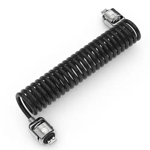 Dual Head Coiled Cable Keyed Lock cable antirrobo Negro - Imagen 1