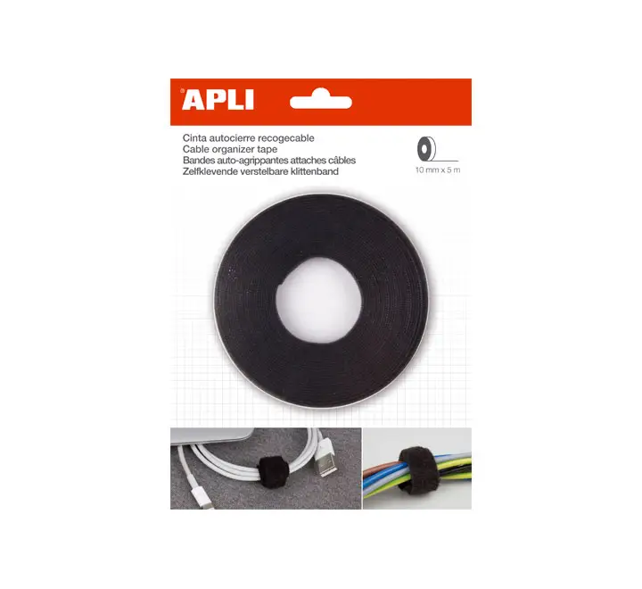 CINTA RECOGECABLES VELCRO APLI 10MMX5M