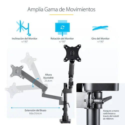 Brazo de Soporte para Monitor - Articulado - con 2 Puertos USB 3.0 - Premium - Imagen 14