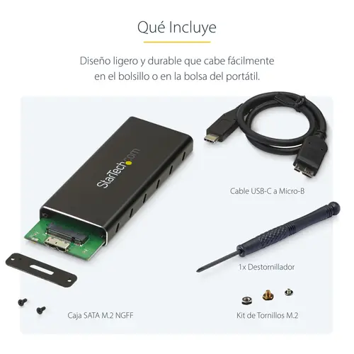 Caja Adaptador M.2 NGFF a USB 3.1 con Carcasa Protectora - Conversor NGFF a USB-C - Imagen 12