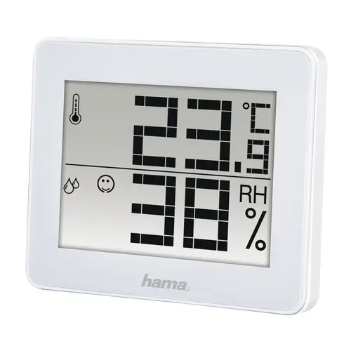 Termómetro e Higrómetro Digital (Control de humedad y temperatura de interiores, Almacenamiento de datos), Color Blanco - Imagen 1