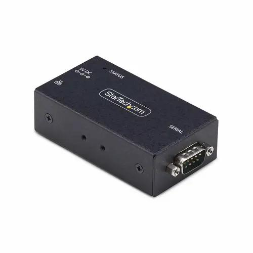 Adaptador Serie a Ethernet - Conversor RJ45 LAN IP a DB9 RS232 - Servidor de Dispositivos Serie de 1 Puerto - Carcasa de Metal - para Dispositivos Serie Remotos - Pared o Carril DIN - TAA - Imagen 1