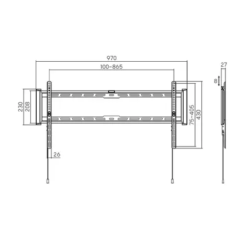 Soporte ECO Ultra Delgado para Monitor/Tv 75Kg de 43-90, Negro - Imagen 7