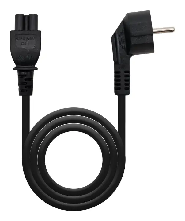 Cable de Alimentación Trébol, CEE7 acodado/M-C5/H, Negro, 2 m