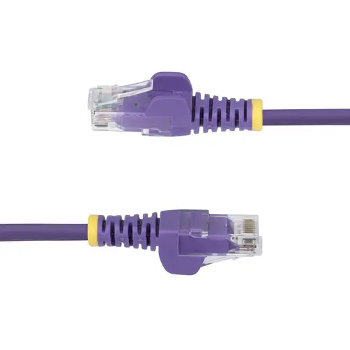 Cable de Red Ethernet CAT6 Delgado sin Enganches Morado de 1,5m - Cable RJ45 Snagless Slim de 28AWG - Alambre de Cobre Puro - PoE 100W - con Alivios de Tensión - LSZH - Probado con Fluke - Imagen 3