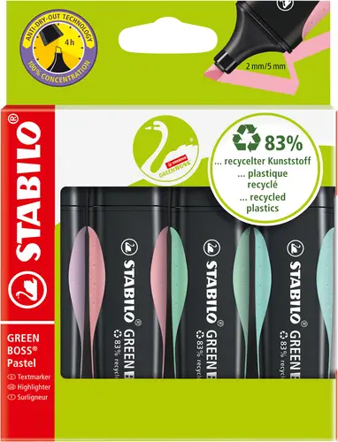 GREEN BOSS marcador 4 pieza(s) Punta de cincel Verde, Menta, Rosa, Violeta - Imagen 1