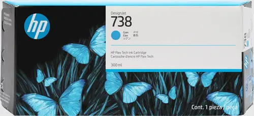 Cartucho de tinta cian DesignJet 738 de 300 ml - Imagen 1