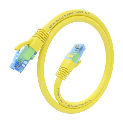 Cable De Red Latiguillo RJ45 Cat.6 UTP AWG26 CCA, Amarillo, 30 cm - Imagen 2