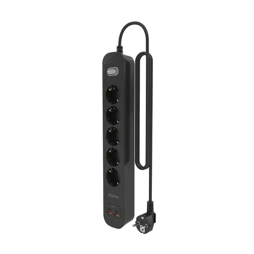 Regleta de Enchufes Multifuncion con 5 Tomas + Cargador PD3.0 20W 2xUSB-C, 2xUSB-A, 1.4m, Negro - Imagen 3