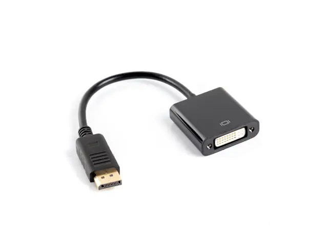AD-0007-BK adaptador de cable de vídeo 0,1 m DisplayPort DVI-D Negro