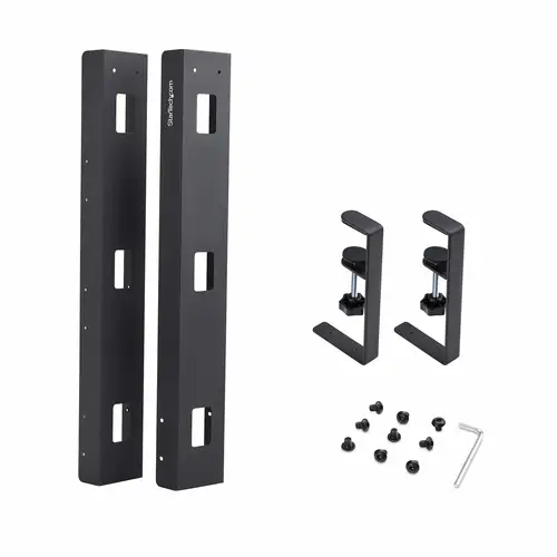 Bandeja Gestionador de Cables Negro - Soporte de Regleta - para Debajo del Escritorio - Ajustable en Longitud - Fijación con Mordaza - Instalación sin Perforaciónes - Negro - Imagen 8