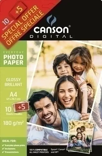 P.INKJET CANSON FOTO A4 180g 10+5h GLOS.
