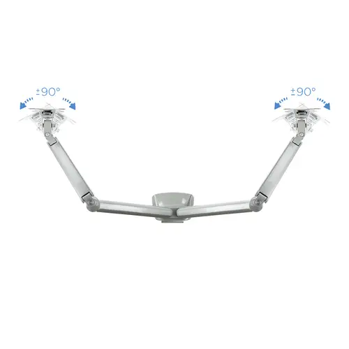 Soporte de Mesa Giratorio e Inclinable para 2 Pantallas (Monitor / TV Plasma / LCD / LED) 13  32, de Dos Brazos, Plata - Imagen 8