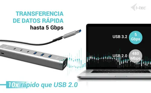 USB-C/USB-A Metal HUB 6 port (3x USB-C, 3x USB-A), LAN, Power Delivery 85W - Imagen 11