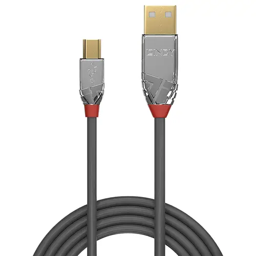 36631 cable USB USB 2.0 1 m USB A Mini-USB B Gris - Imagen 2